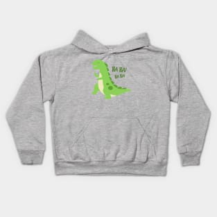 Laughing green dinosaur T rex Kids Hoodie